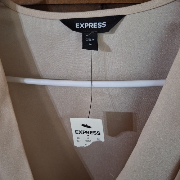 Express Cream Puff Sleeve Wrap Blouse - Picture 3 of 5